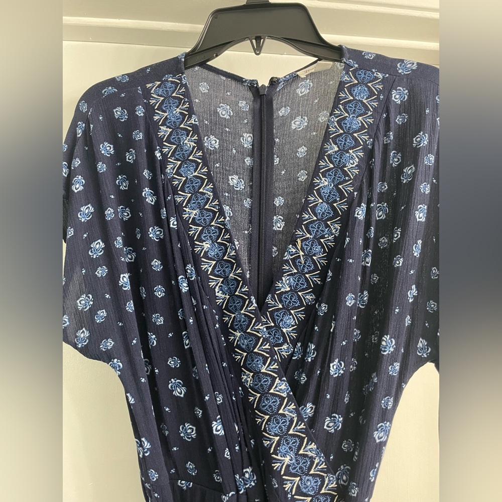 Blue. Flowers. Jumpsuit